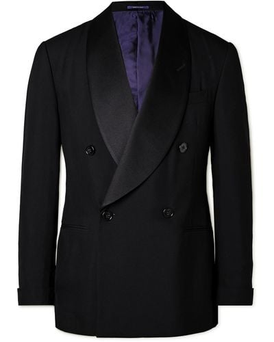 Ralph Lauren Purple Label Slim-fit Shawl-collar Double-breasted Wool Tuxedo Jacket - Black