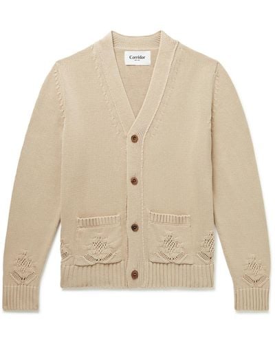 Corridor NYC Pointelle-detailed Cotton Cardigan - Natural