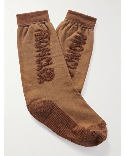 Moncler Genius Salehe Bembury Terry-trimmed Cotton-blend Socks - Brown