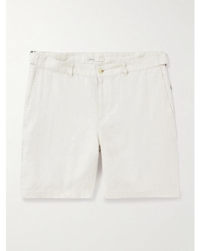 Onia Straight-leg Linen Shorts - Natural