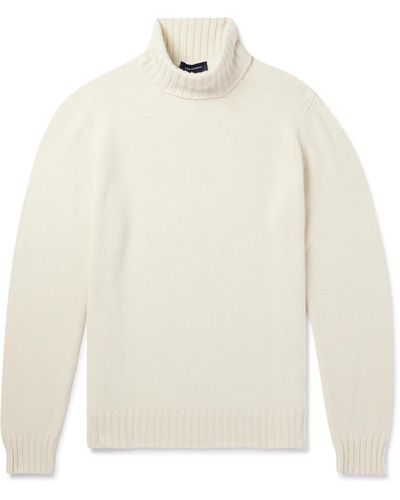 Thom Sweeney Knitted Cashmere Rollneck Sweater - White