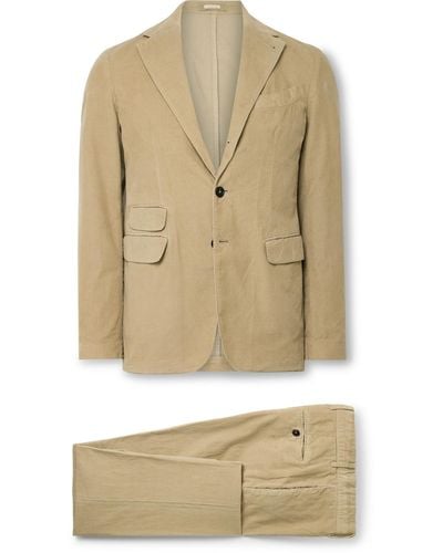 Massimo Alba Sloop Slim-fit Cotton-corduroy Suit - Natural
