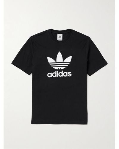 adidas Originals T-shirt in jersey di cotone con logo - Nero