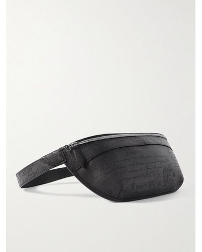 Berluti Rider Scritto Venezia Softy Full-grain Leather Belt Bag - Black