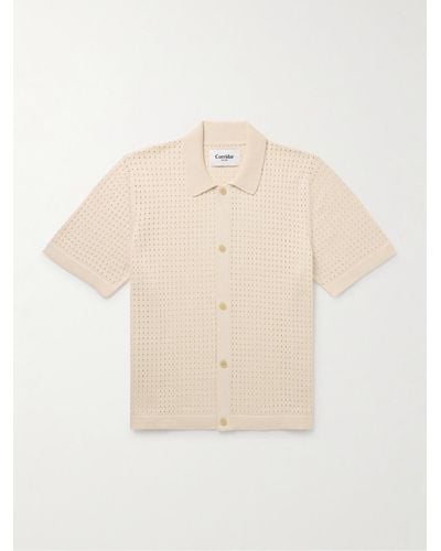 Corridor NYC Pointelle-knit Mercerized Pima Cotton Shirt - Natural