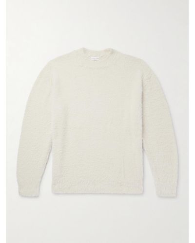 Dries Van Noten Brushed-knit Sweater - White