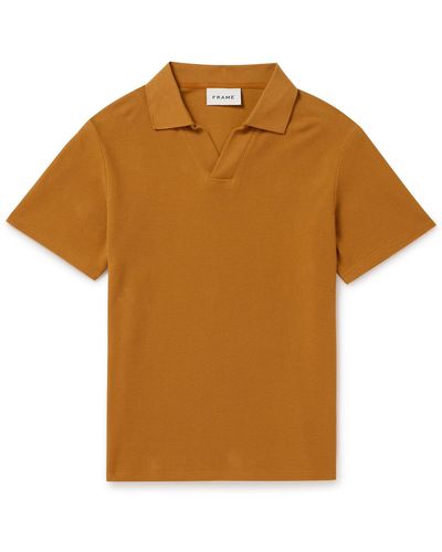 FRAME Cotton-piqué Polo Shirt - Brown
