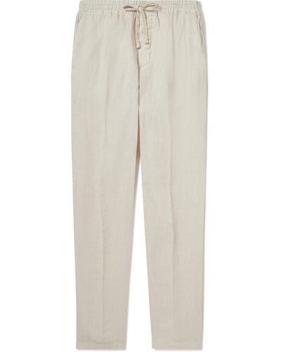 Altea Straight-leg Linen Drawstring Pants - White