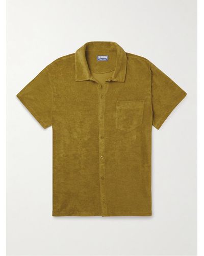 Vilebrequin Camicia in spugna di misto cotone Charli - Verde