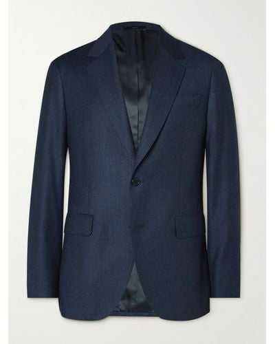 Paul Smith Wool And Cashmere-blend Flannel Blazer - Blue