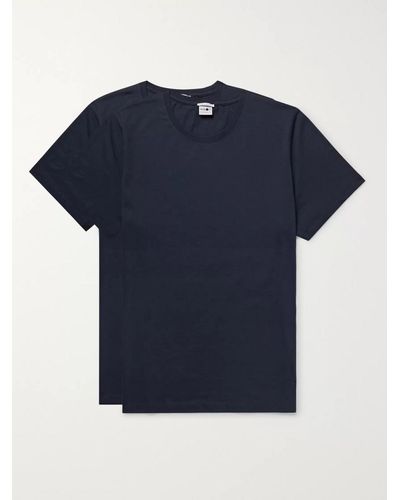 NN07 Confezione da due T-shirt in jersey di cotone Pima - Blu