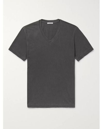 James Perse T-shirt slim-fit in jersey di cotone pettinato - Nero