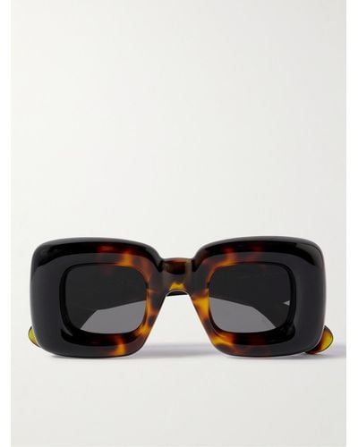 Loewe Inflated Square-frame Tortoiseshell Acetate Sunglasses - Black