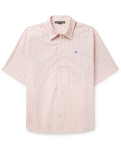 Acne Studios Sarlie Striped Cotton-poplin Shirt - Pink
