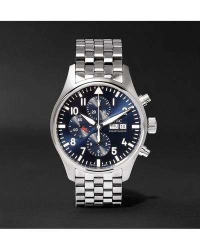 IWC Schaffhausen Pilot's Le Petit Prince Edition Chronograph 43mm Stainless Steel Watch - Black
