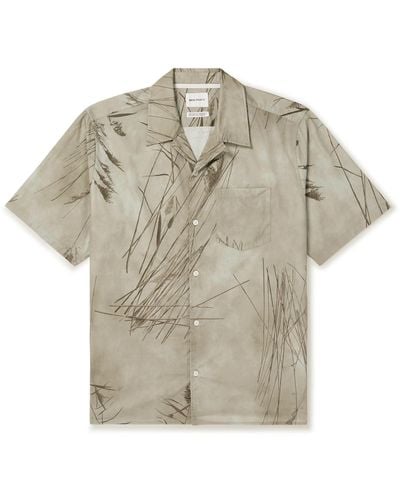 Norse Projects Carsten Convertible-collar Printed Cotton-poplin Shirt - Gray