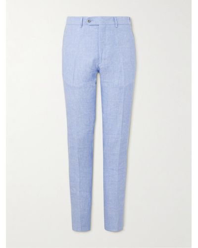 Zanella Nash Straight-leg Linen Pants - Blue