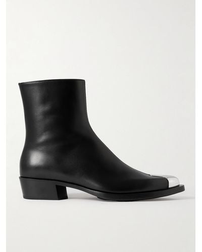 Alexander McQueen Punk Embellished Leather Chelsea Boots - Black