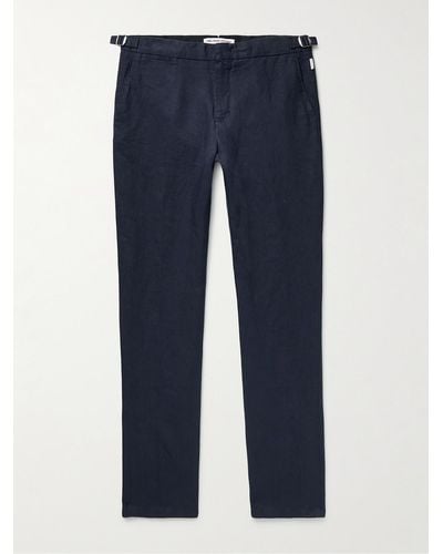 Orlebar Brown Griffon Slim-fit Linen Trousers - Blue