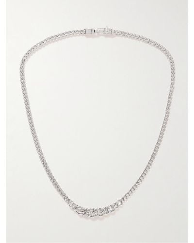 Tom Wood Dean Recycled Rhodium-plated Chain Necklace - White