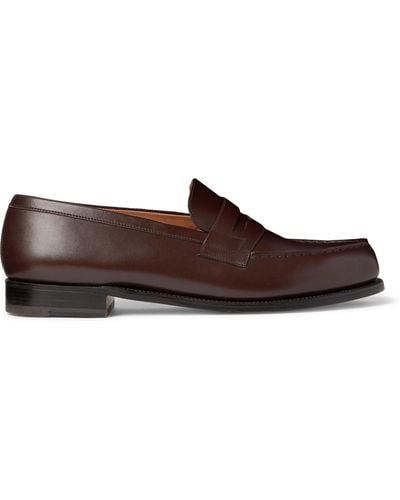 J.M. Weston 180 Moccasin Leather Loafers - Brown
