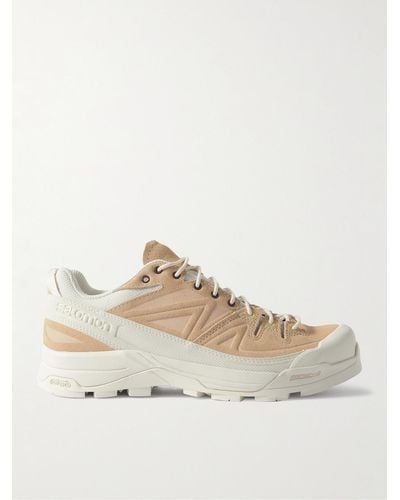 Salomon X-alp Rubber And Mesh-trimmed Suede Trainers - Natural