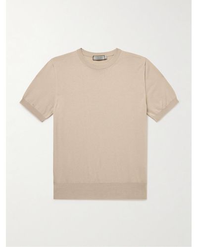 Canali T-Shirt aus Baumwolle - Natur