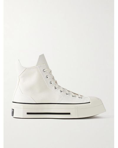 Converse Chuck 70 De Luxe Leather And Canvas Platform High-top Trainers - White