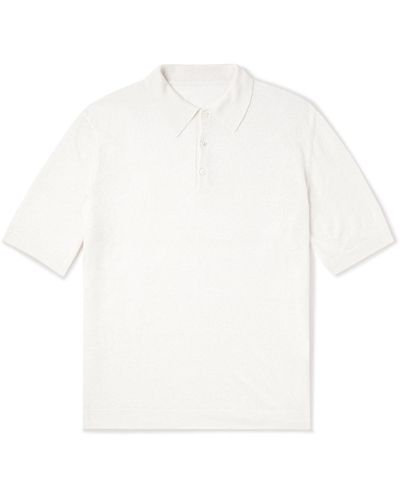 Anderson & Sheppard Linen Polo Shirt - White