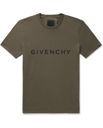 Givenchy Slim-fit Logo-print Cotton-jersey T-shirt - Green
