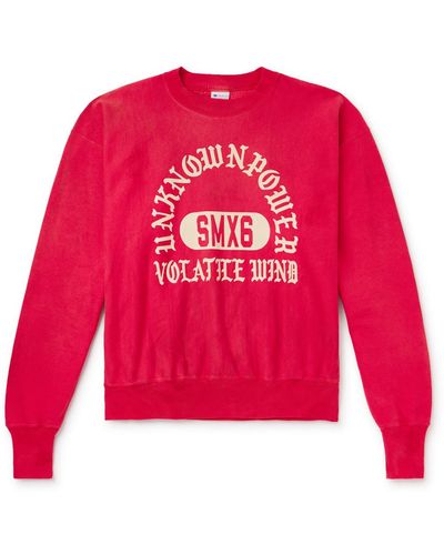 SAINT Mxxxxxx Logo-print Cotton-blend Jersey Sweatshirt - Red