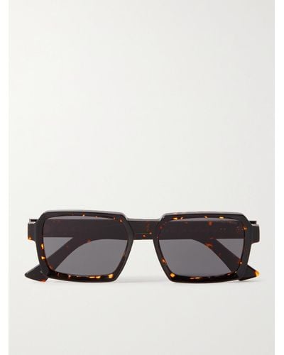 Cutler and Gross 1385 Sonnenbrille mit rechteckigem Rahmen aus Azetat - Schwarz