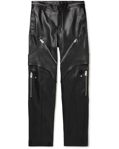 Moncler Genius Alyx Straight-leg Paneled Zip-embellished Leather Pants - Black