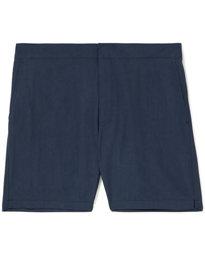 MR P. Straight-leg Mid-length Swim Shorts - Blue