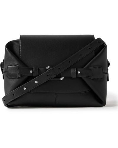 Bonastre Airbag Medium Leather Messenger Bag - Black