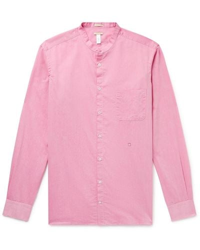 Massimo Alba Noto2 Grandad-collar Washed Cotton-muslin Shirt - Pink