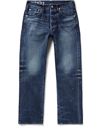 Visvim Social Sculpture Slim-fit Straight-leg Distressed Jeans - Blue