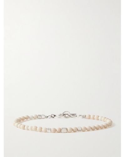 Isabel Marant Bracciale in metallo argentato con diaspro Snowstone - Neutro