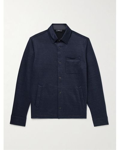 Herno Slim-fit Jersey Overshirt - Blue