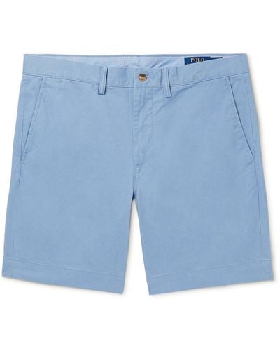 Polo Ralph Lauren Straight-leg Cotton-blend Twill Bermuda Shorts - Blue