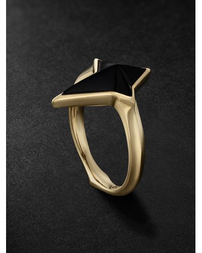 Stephen Webster New Cross 18-karat Gold Onyx Ring - Black