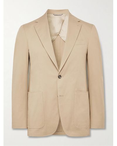 Canali Cotton-blend Suit Jacket - Natural