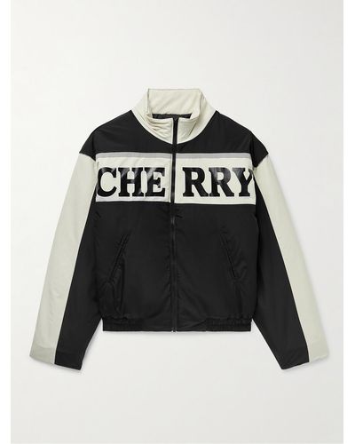CHERRY LA Pit Crew Logo-print Padded Shell Jacket - Black