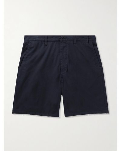 Norse Projects Aros Straight-leg Cotton-twill Shorts - Blue