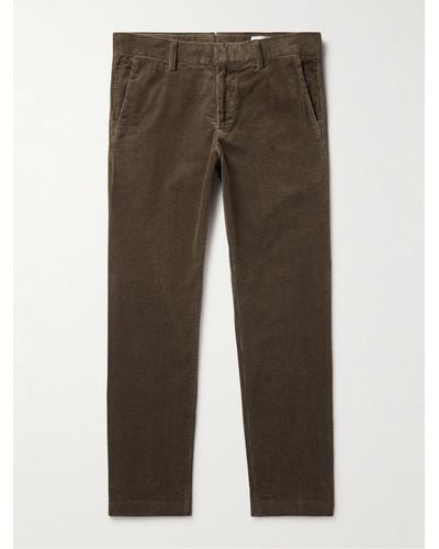 NN07 Theo 1322 Straight-leg Organic Cotton-blend Corduroy Trousers - Green
