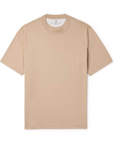 Brunello Cucinelli Cotton-jersey T-shirt - Natural