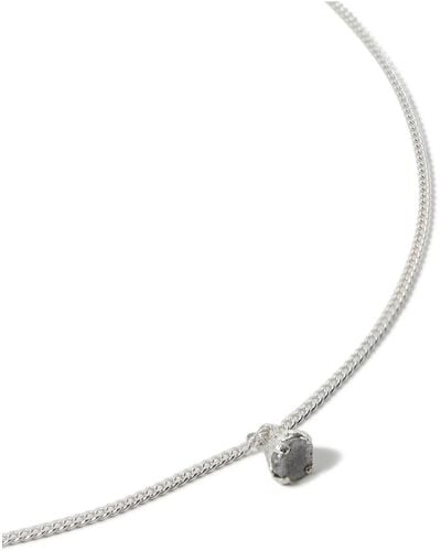 Pearls Before Swine Silver Diamond Pendant Necklace - Metallic
