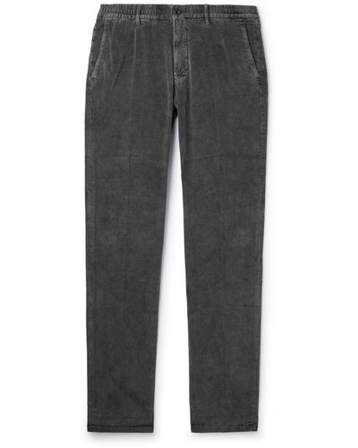 Incotex Straight-leg Cotton-blend Corduory Pants - Gray