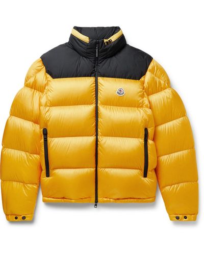 Moncler Peuplier Logo-appliquéd Quilted Shell And Ripstop Down Hooded Jacket - Yellow