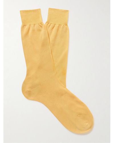 Anderson & Sheppard Socken aus Baumwolle - Gelb